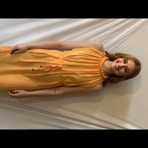 Golden yellow sleeveless dress
